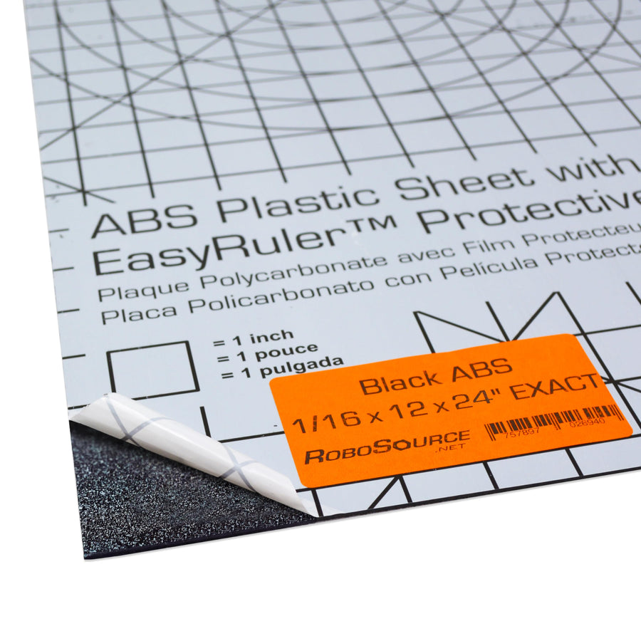 ABS Plastic Sheet 3-pack 12 X 24 X 0.0625 (1/16) 3 Pack, Black Haircell, for VEX Robotics Teams, Hobby, DIY, Industrial. Easy to Cut, Bend, Mold.