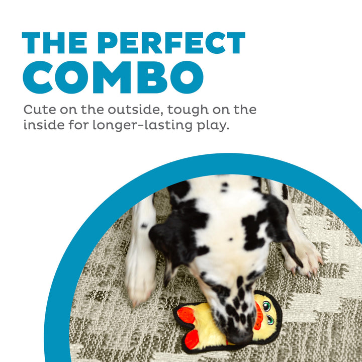 Durablez Tough Plush Squeaky Dog Toy, Duck, Yellow, XS