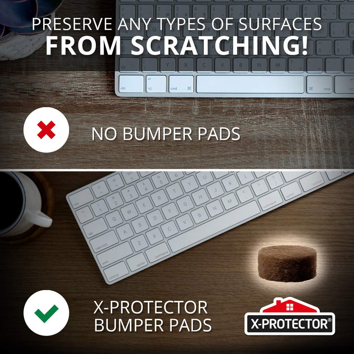 Cabinet Door Bumpers 100 PCS – Small Felt Pads 3/8” – Ideal Brown Felt Bumpers – Self-Adhesive Thick Felt Dots – Bumper Pads to Protect Glass & Other Surfaces!