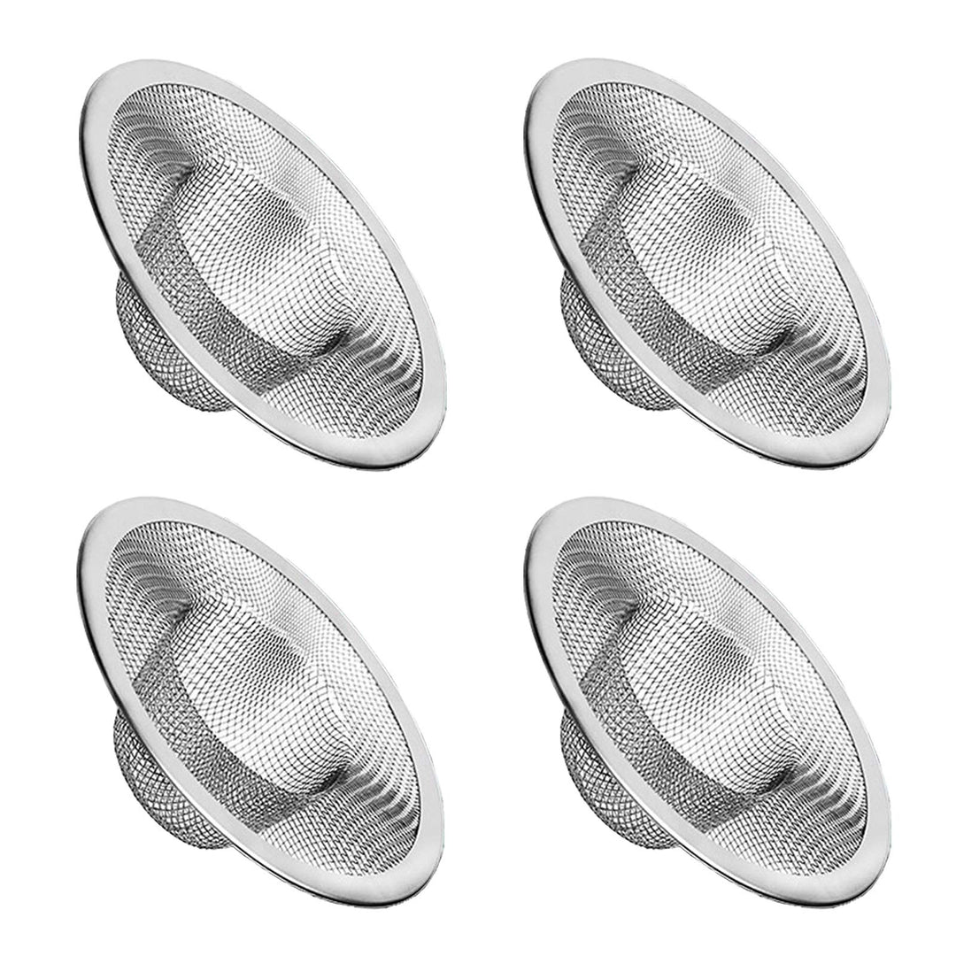 4pcs Heavy Duty Stainless Steel Kitchen Sink Strainer, 2.75 Top / 1 Mesh Metal Sink Strainer,Perfect for Kitchen Sink/Bathroom Bathtub Wash basin Floor drain balcony Drain Hole, Utility