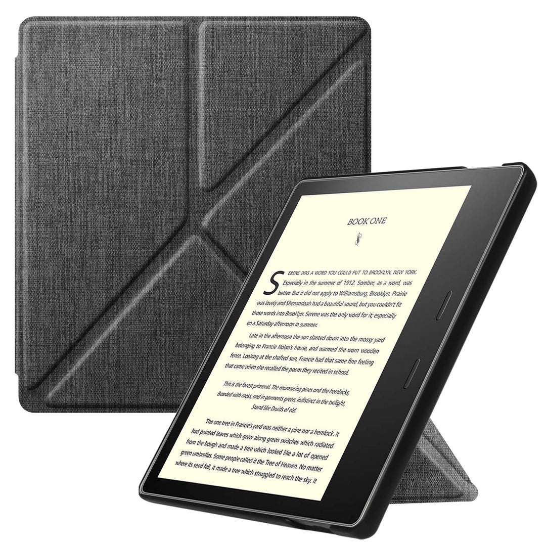 Origami Case for 7 Kindle Oasis (10th/9th Generation, 2019/2017 Release) - Slim Fit Stand Cover Support Hands Free Reading with Auto Wake Sleep, Denim Charcoal