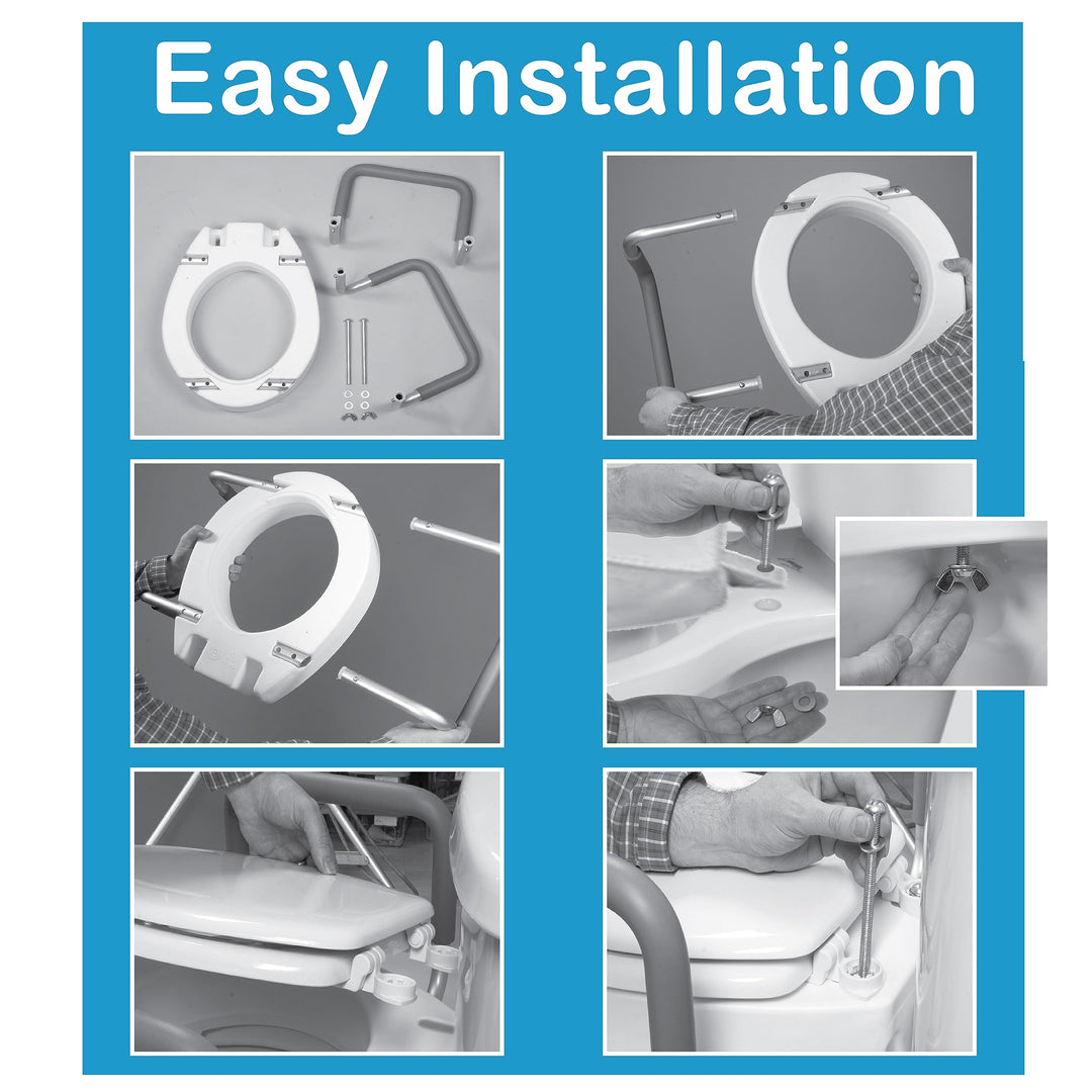 Health Brands Toilet Seat Elevator with Handles for Elongated Toilets