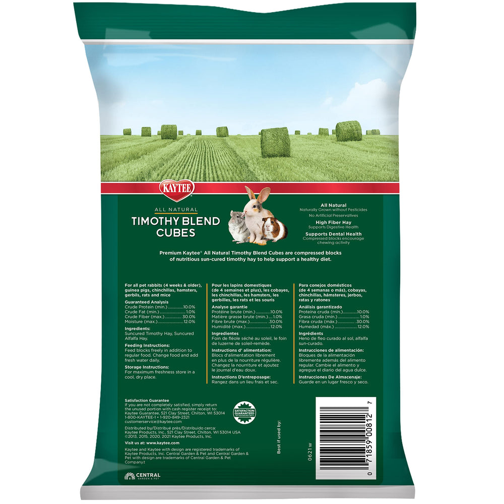 Timothy Hay Blend Cubes for Pet Rabbits, Guinea Pigs, Chinchillas, and Other Small Animals, 1 Pound