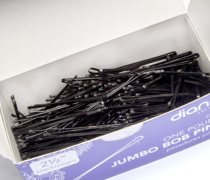 Jumbo Bob Pins, 2.5 Inch, Black, 1 Pound, D492