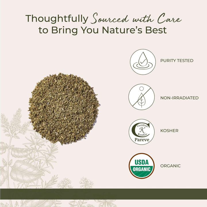 Organic Oregano Dried Leaf - Seasoning Herb for Cooking, Use for Pizza Dishes, Greek, Italian, or Mexican Food, Non-GMO - Bulk 1 lb Bag