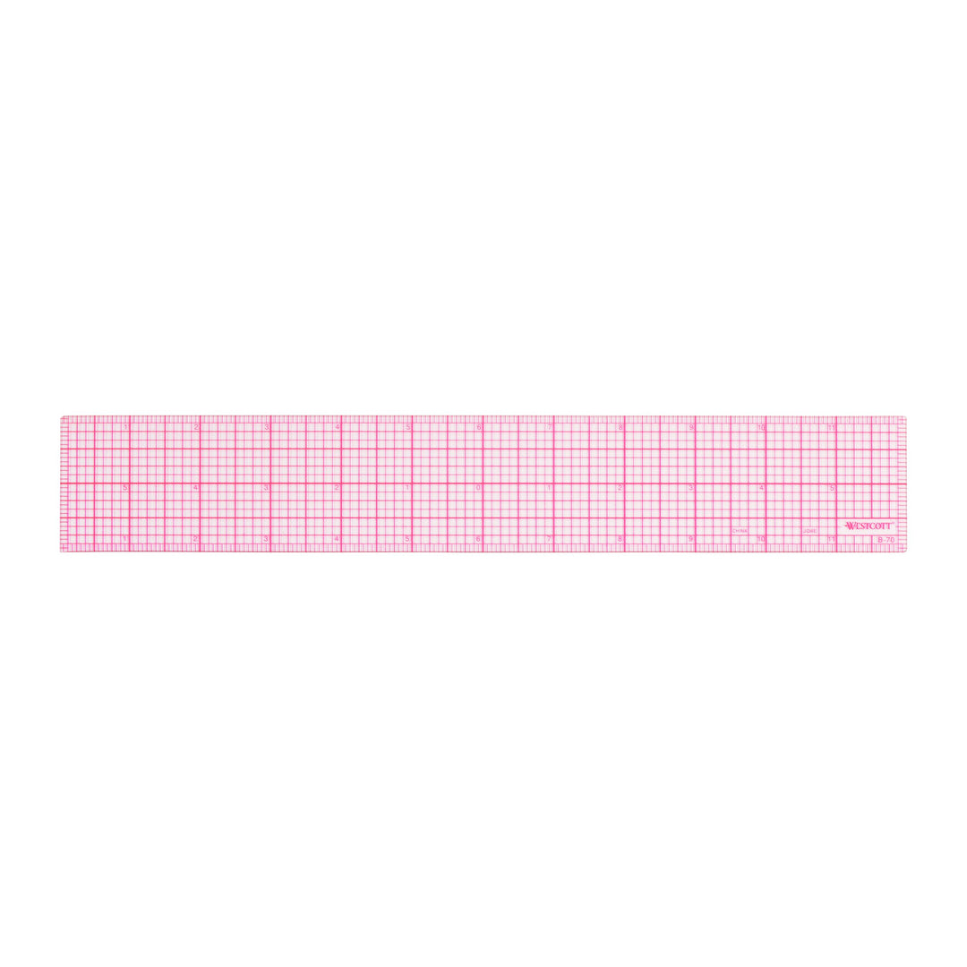 LetterCraft 8ths 12-Inch Beveled Transparent Ruler (B-70)
