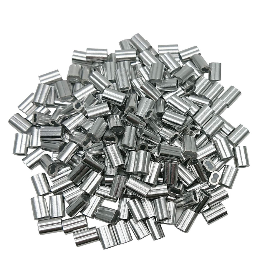 1/16 inch Cable Ferrule 300PCS, Aluminum Crimping Loop Sleeve for Wire Rope and Cable