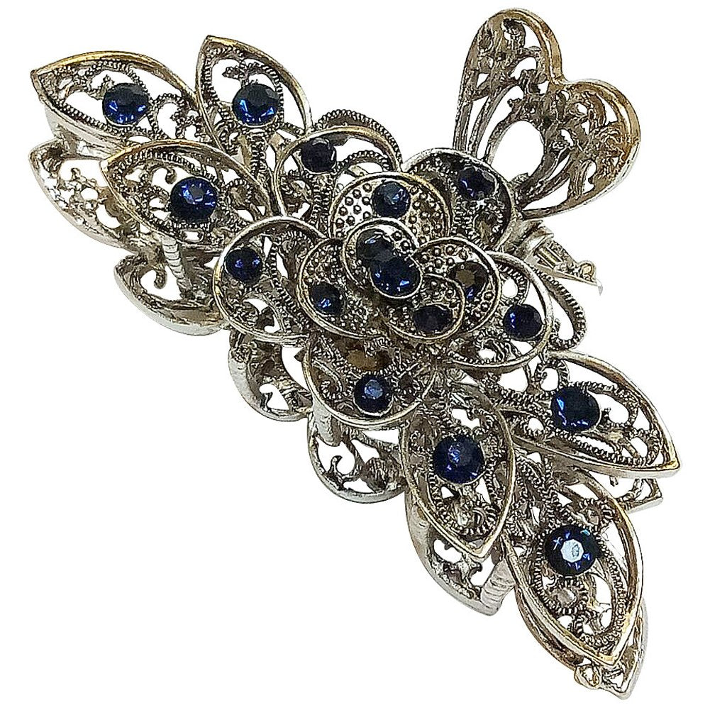 Women Fashion Retro Metal Alloy Rhinestone Large Size Fancy Hair Claw Jaw Clips Pins  for Thick Hair (A#)