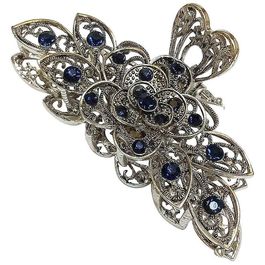 Women Fashion Retro Metal Alloy Rhinestone Large Size Fancy Hair Claw Jaw Clips Pins  for Thick Hair (A#)