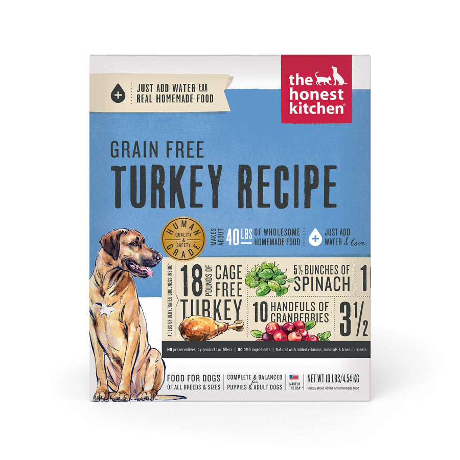 Human Grade Dehydrated Grain Free Dog Food – Complete Meal or Dog Food Topper – Turkey 10 lb (makes 40 lbs)