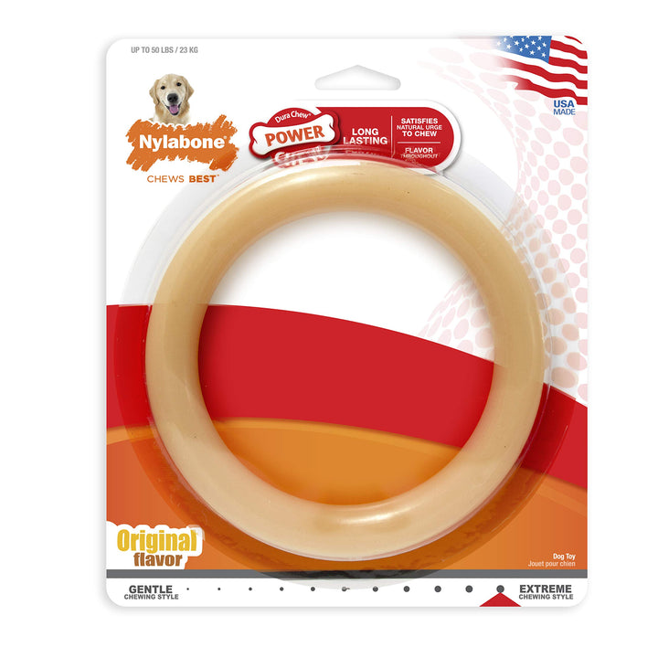Ring Bone Power Chew Toy for Dogs, Dog Toys for Aggressive Chewers, Original Flavor, Large - Up to 50 lbs, 1 Count