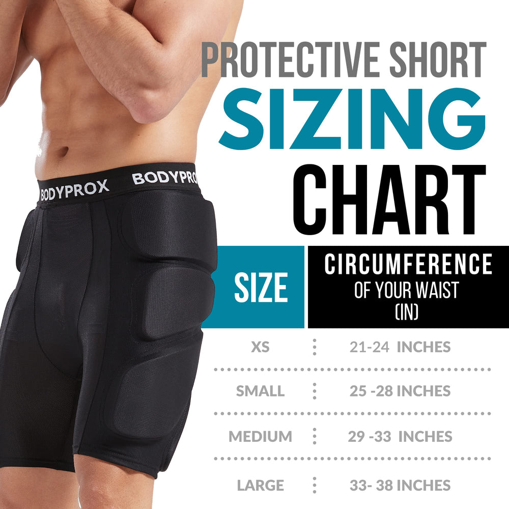 Protective Padded Shorts for Snowboard,Skate and Ski,3D Protection for Hip,Butt and Tailbone (Medium) Black