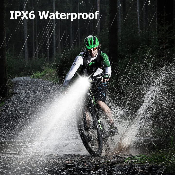 USB Bike Lights Front and Back, 6*T6 LED Rechargeable Bicycle Front Light Set, 3/5 Modes, 5V 1A Output Bike Headlight and Taillight Set for Night Riding (6 Led Front & Rear Light)
