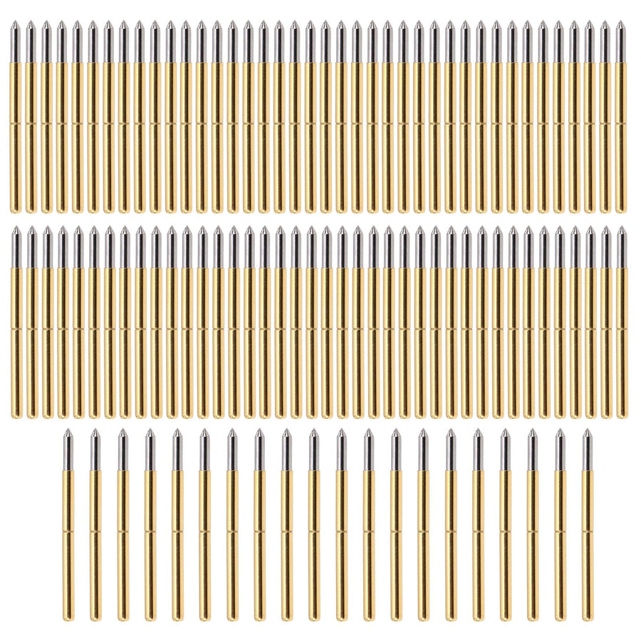 Spring Test Probe, 100pcs P125-B 2.0mm Spring Test Detection Probe Set, 0.02mm High Accuracy Spring Test Pins Brass Pogo Pins for Conductive Test, Test Stability and Durability