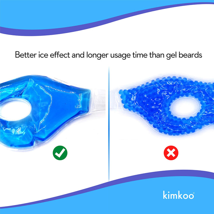 Kimkoo Gel Eye Mask Cold Pads&Cool Compress for Puffy Eyes and Dry Eye,Cooling Eye Ice Masks Gel Blue*1