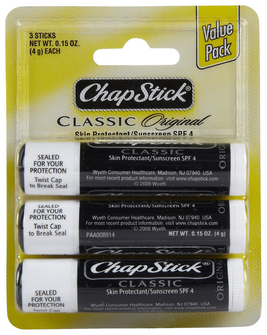 Skin Protectant/Sunscreen, Spf 4, Original, Value Pack 0.45 Oz (Pack Of 12)
