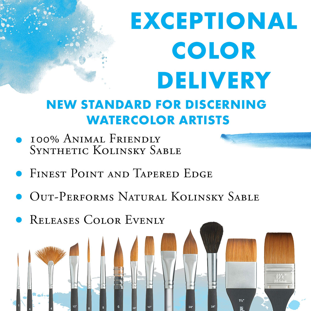 Aqua Elite Paintbrush, Size 1, Matte Black