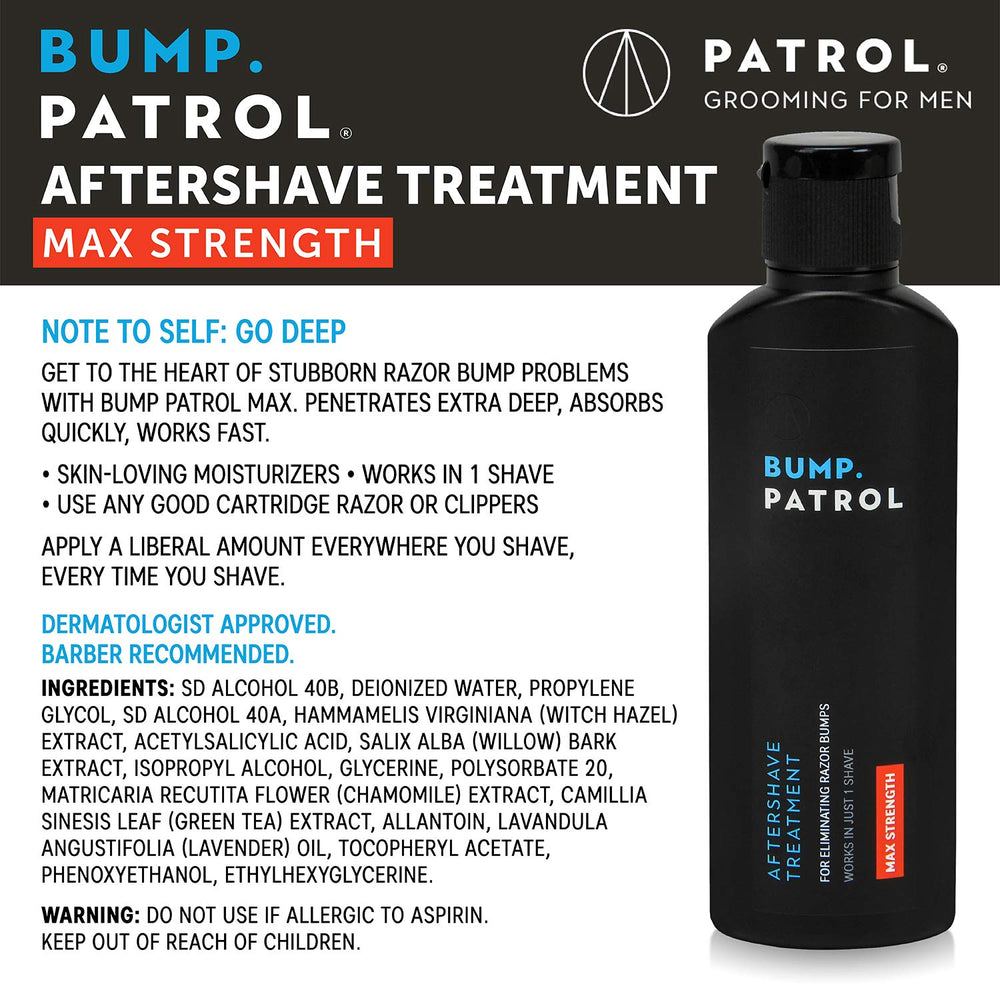 Maximum Strength Aftershave Formula - After Shave Solution Eliminates Razor Bumps and Ingrown Hairs - 2 Ounces