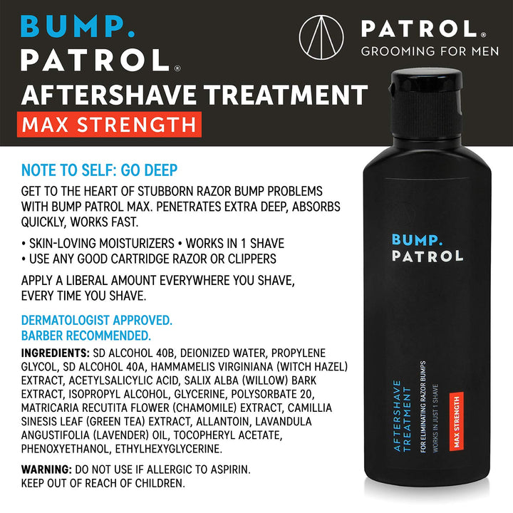 Maximum Strength Aftershave Formula - After Shave Solution Eliminates Razor Bumps and Ingrown Hairs - 2 Ounces