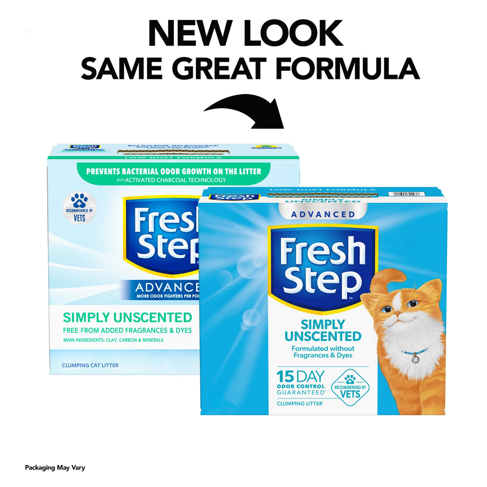 Advanced Simply Unscented Clumping Litter, Unscented Cat Litter Fights Odor on Contact, 37 lbs. (2 x 18.5 lb. Box)