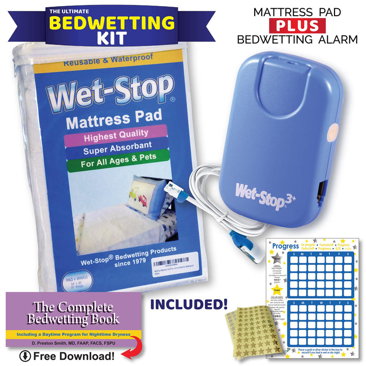 3 Kit: Bedwetting Enuresis Alarm with Waterproof Bed Pad for Boys and Girls
