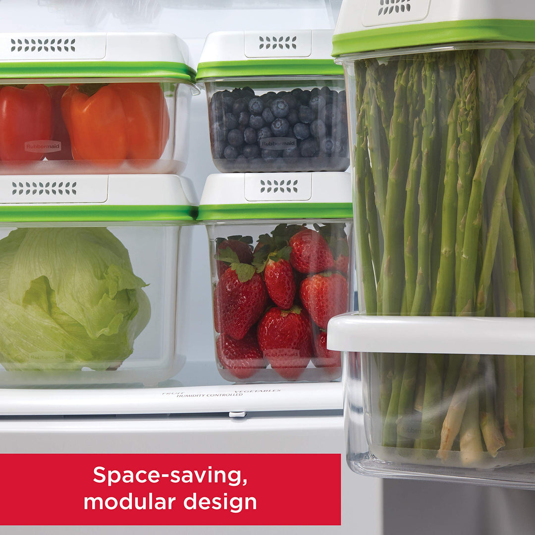 4-Piece Produce Saver Containers for Refrigerator with Lids for Food Storage