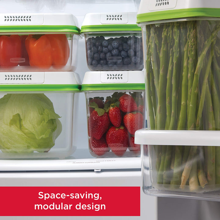 4-Piece Produce Saver Containers for Refrigerator with Lids for Food Storage