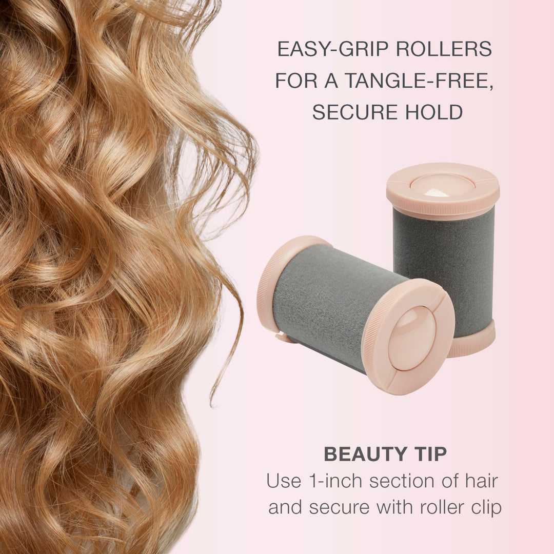 Double Ceramic Hot Rollers for Long, Medium, and All Hair - Hair Curler - Hair Roller Clips Included - 1 1/2-inch Rollers
