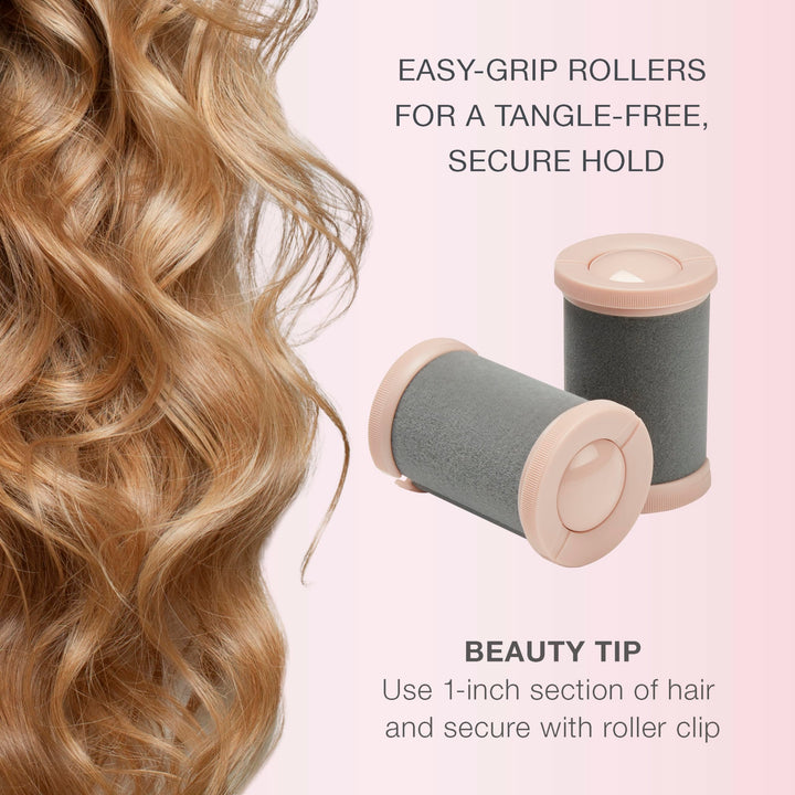 Double Ceramic Hot Rollers for Long, Medium, and All Hair - Hair Curler - Hair Roller Clips Included - 1 1/2-inch Rollers