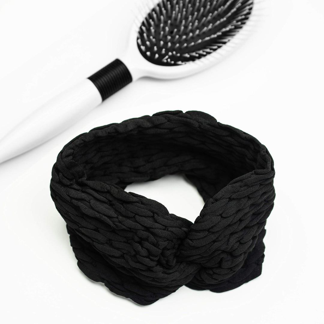 Scunci Wide Twist Headwrap Scrunchie Hair Tie, Black, 1 Count