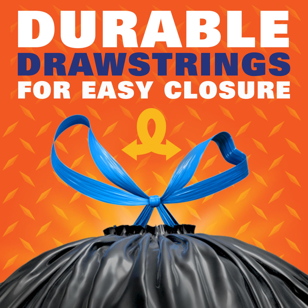 Strong Large Trash Bags (Multipurpose, Drawstring, 30 Gallon, 56 Count)