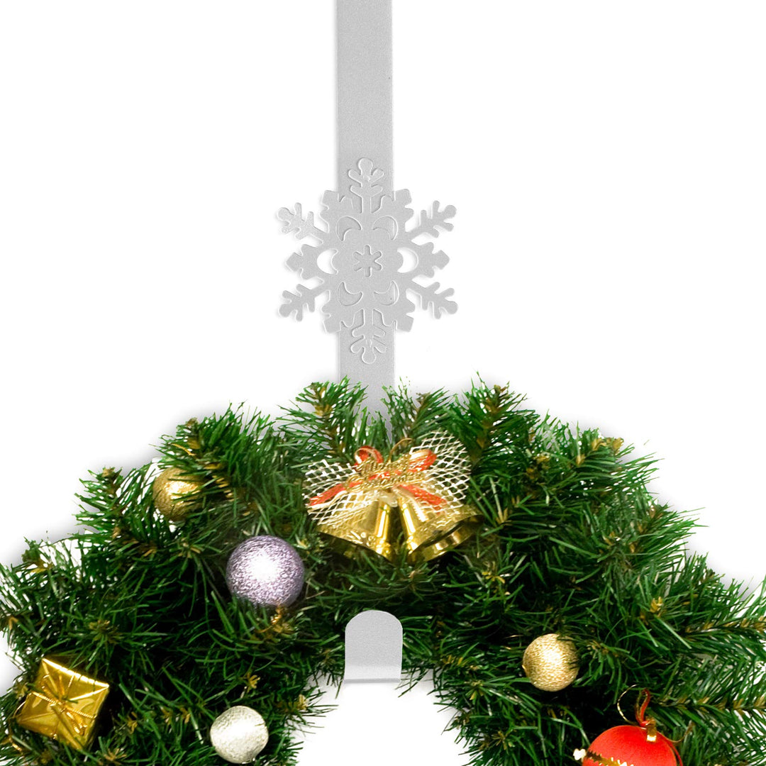 3Pccs Christmas Wreath Hanger Over The Door Metal Wreath Hook Star Christmas Tree Snowflake Hook for Xmas Party Decor Door Wall Home Office, Gold, 15in
