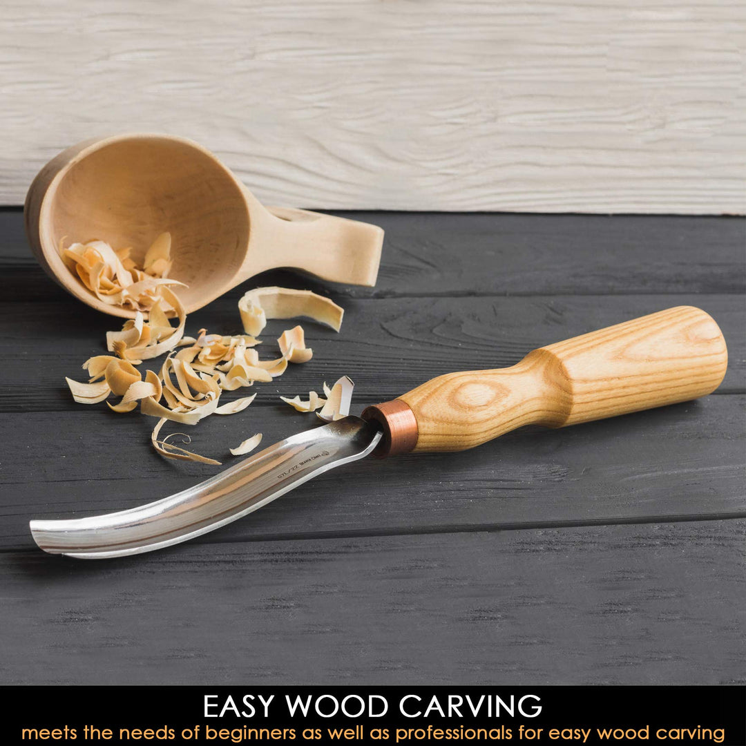 Wood Carving Gouge 7L/22 Wood Carving Chisels, Spoon Carving Tools Spoon Bowl Gouge, Curved Chisel, Wood Carving Knife Whittling Knife