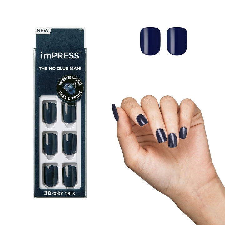 KISS Color Press-On Manicure, Gel Nail Kit, PureFit Technology, Short Length, “Graytitudeâ€Â, Polish-Free Solid Color Mani, Includes Prep Pad, Mini File, Cuticle Stick, and 30 Fake