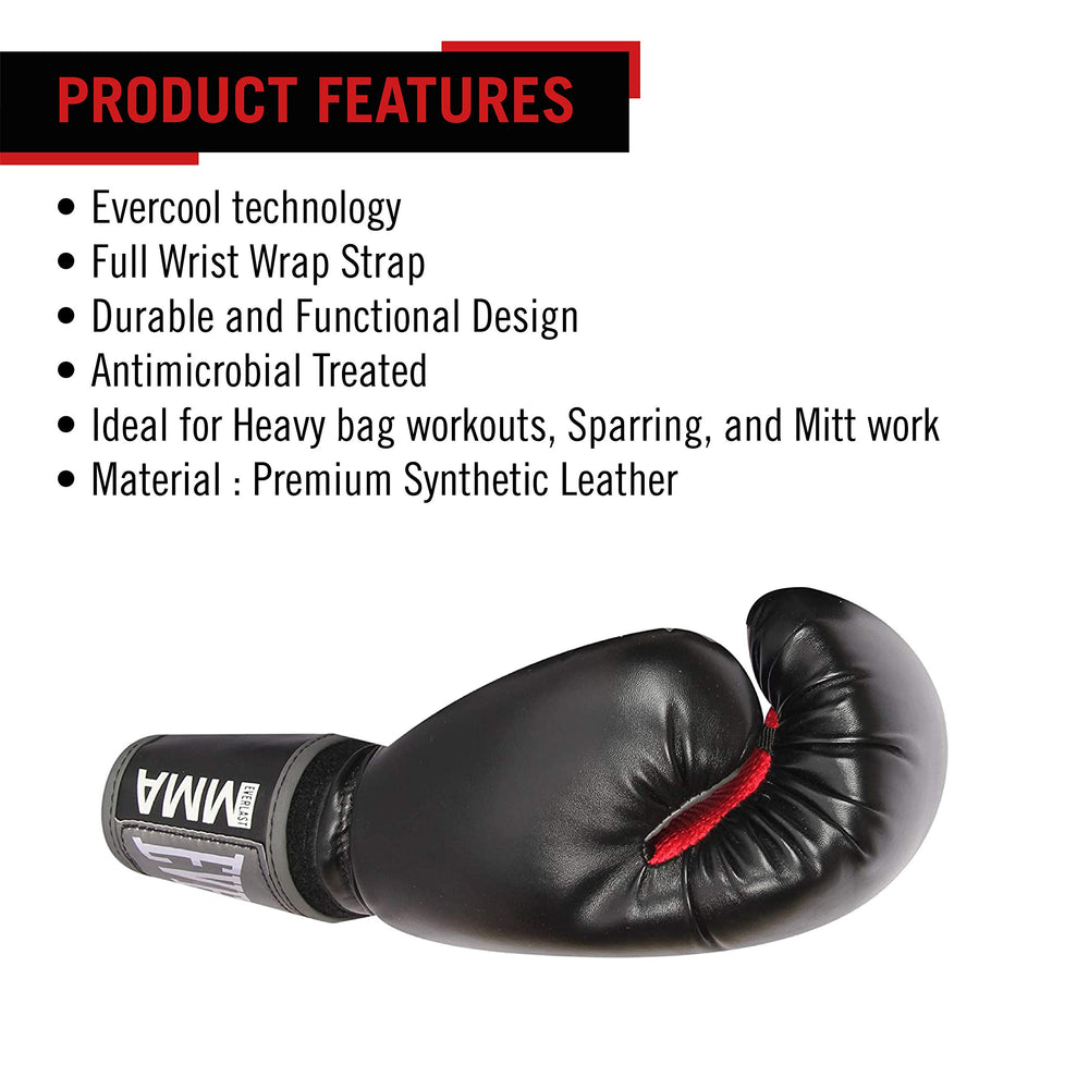 12-Ounce Pro Style Muay Thai Gloves, Black