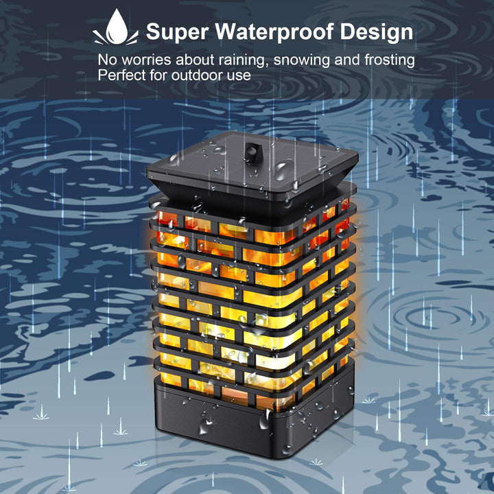 Solar Lantern 4 Pack 99 LEDs Solar Outdoor Lanterns Flickering Flame IP65 Waterproof Hanging Lanterns Christmas Outdoor Lanterns Decorative for Garden Porch Patio House Balcony Yard Decor