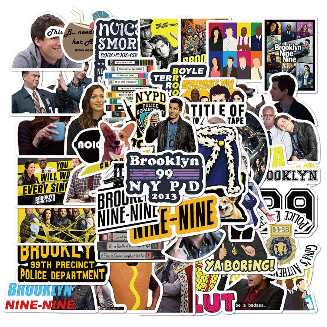 Brooklyn Nine-Nine Stickers for Laptop and Computer50 PCSThe Office Waterproof Vinyl Stickers for Water Bottle Car Bumper Luggage (Brooklyn Nine-Nine)