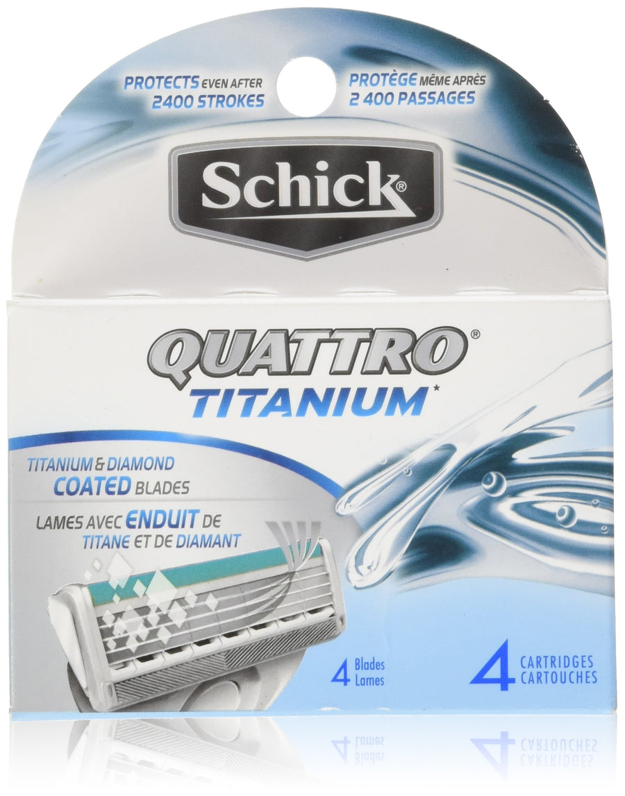 Quattro Titanium Razor Blade Refills for Men - 4 Count (Pack of 2)