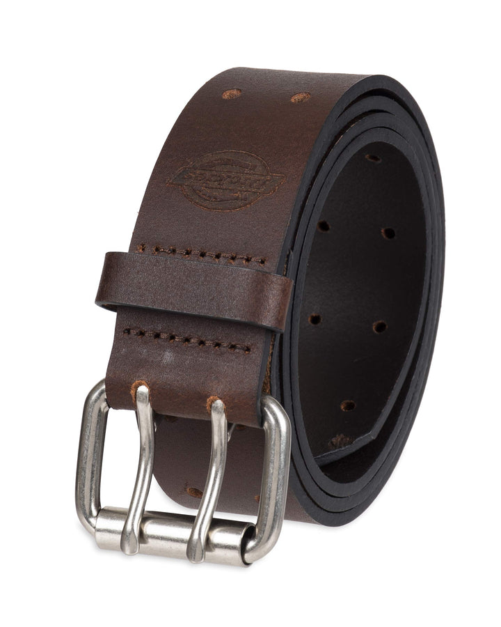 mens Leather Double Prong Belt, Brown, 2X Waist 46-48 US