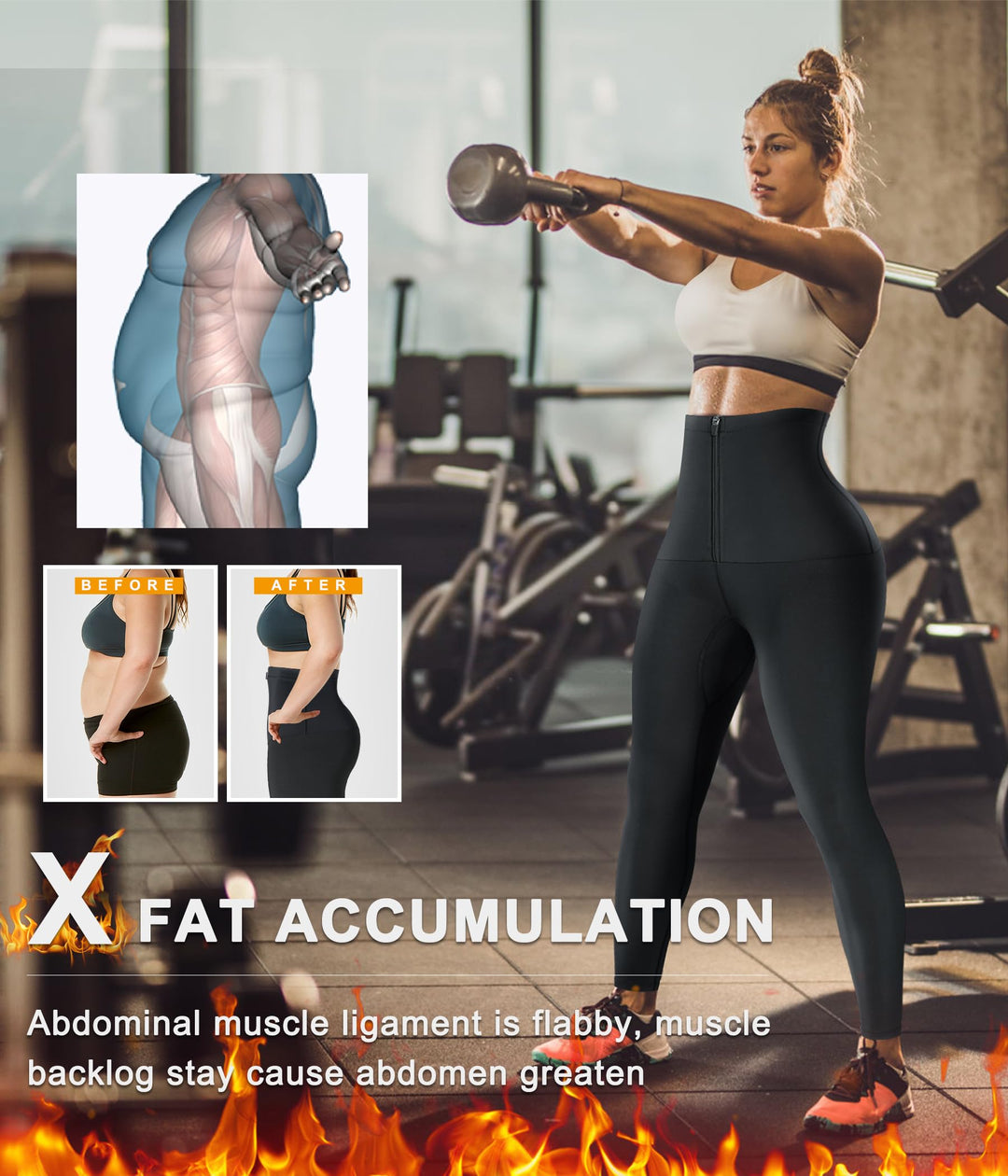 Sauna Sweat Pants for Women High Waist Compression Slimming Weights Thermo Legging Workout Body Shaper Sauna Suit