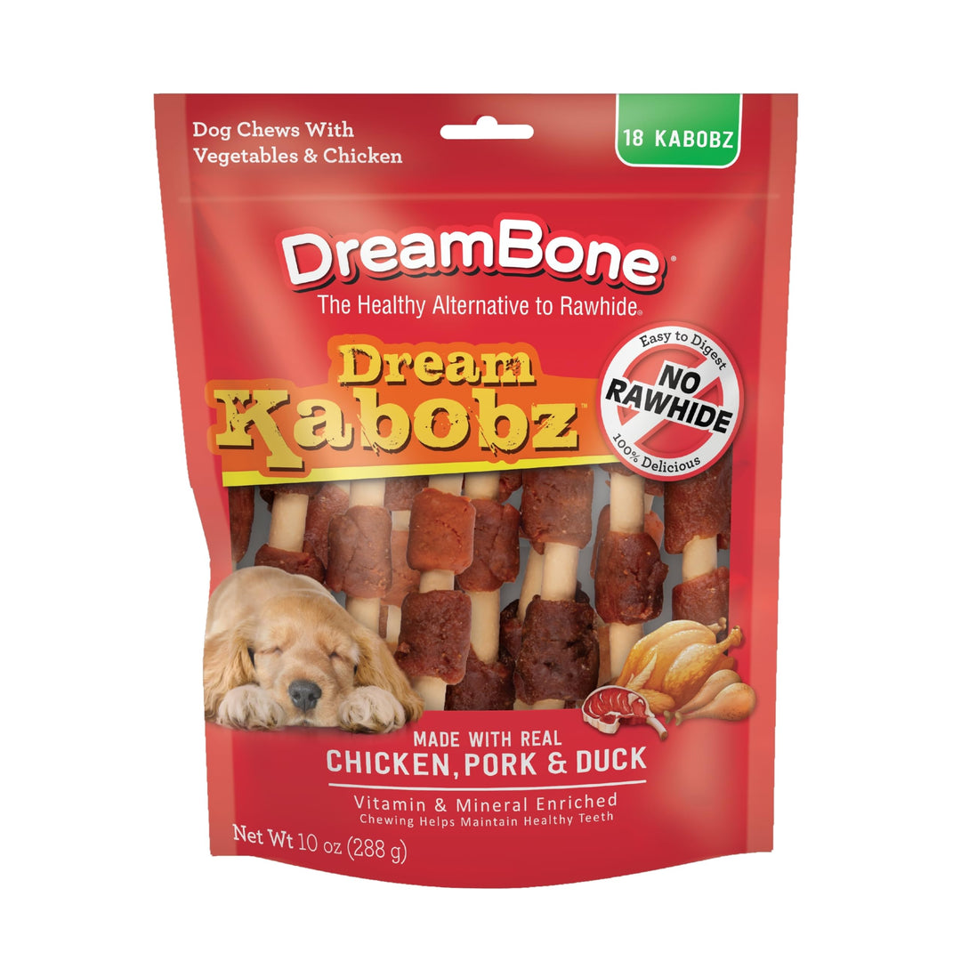 Dream Kabobz, Rawhide Free Dog Chew Sticks Made Made with Real Chicken and Vegetables, 18 Count