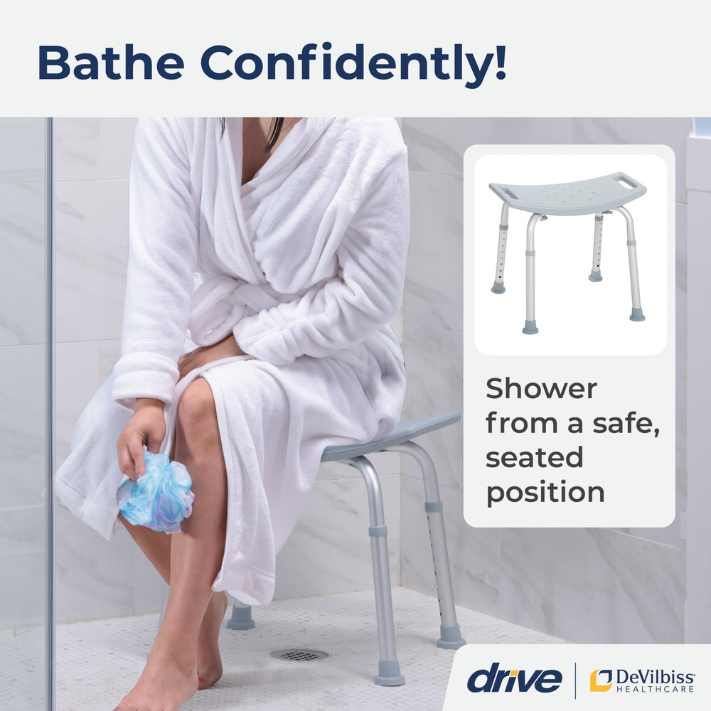 RTL12203KDR Shower Chair, Adjustable Shower Stool with Suction Feet, Shower Seat for Inside Shower or Tub, Bathroom Bench Bath Chair for Elderly and Disabled, 300 LB Weight Cap