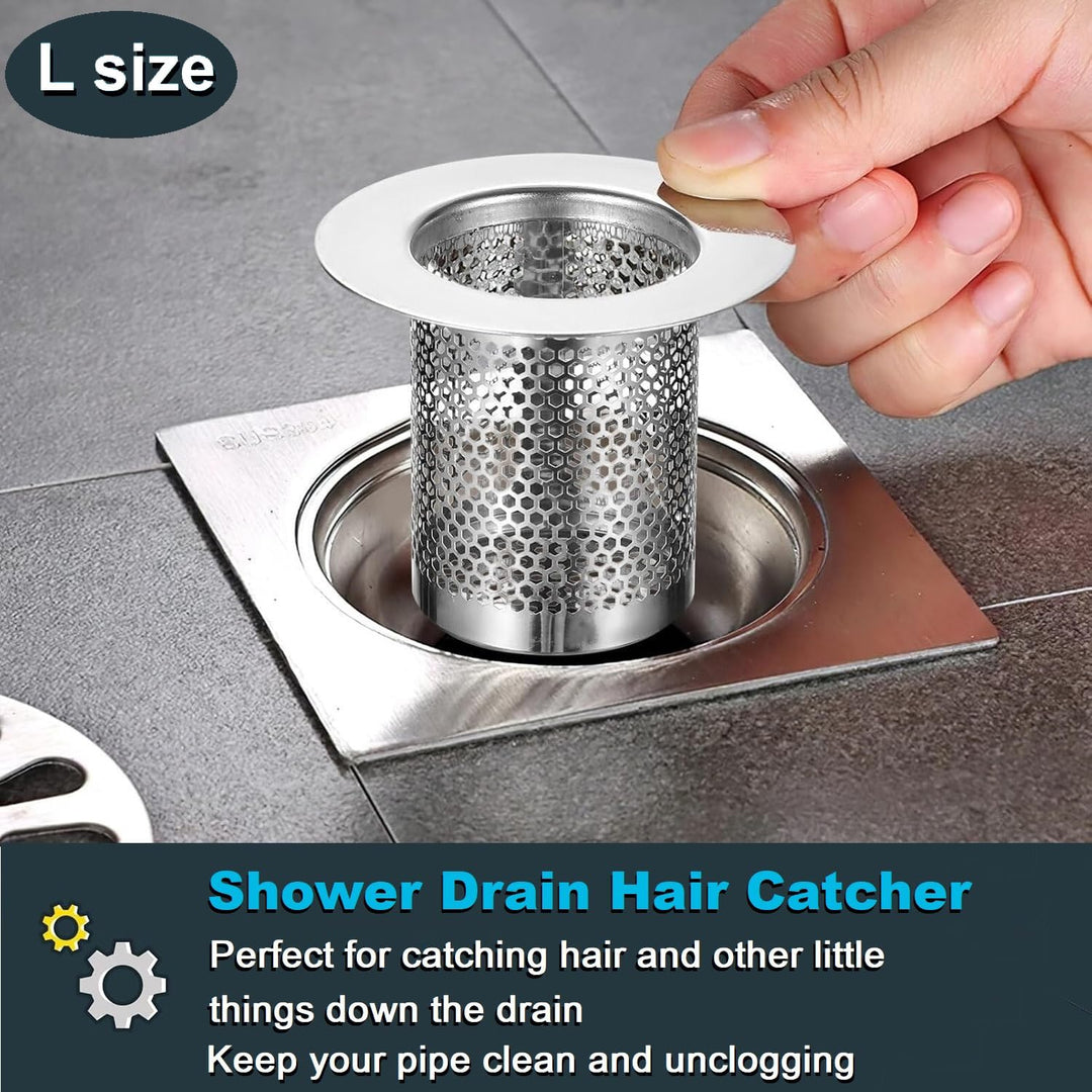 2pcs Bathtub Drain Strainer- Small Bathroom Sink Strainer Wide Rim 2.17 Diameter Stainless Steel Drain Hair Catcher Perfect for Bathtub and Utility Sink Laundry Tub.