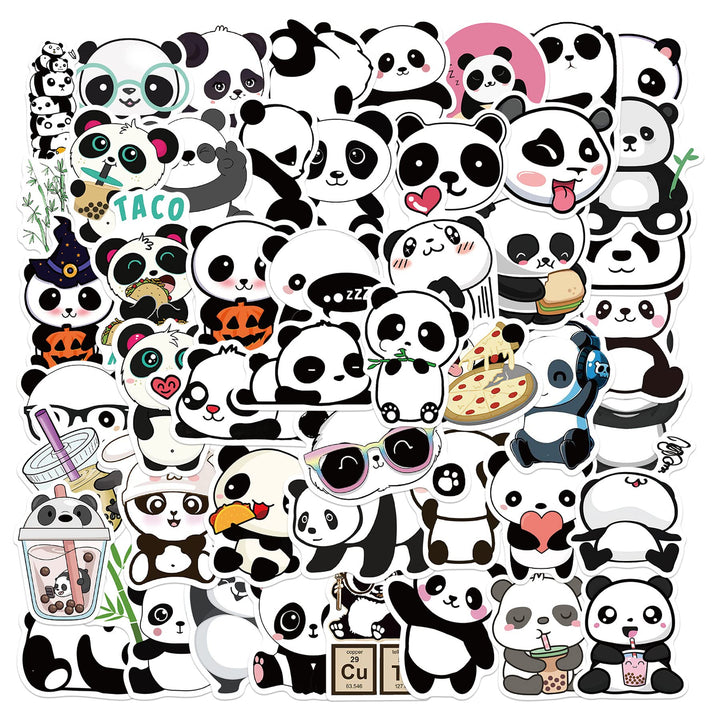 50Pcs Panda Stickers, Waterproof Vinyl Stickers Decals for Laptop Water Bottle Phone Luggage, Cute Cartoon Stickers Pack