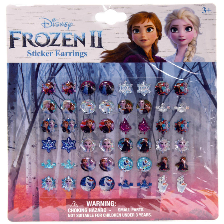Frozen Sticker Earrings - Set of 48 (24 Pairs) Features Olaf, Anna & Elsa