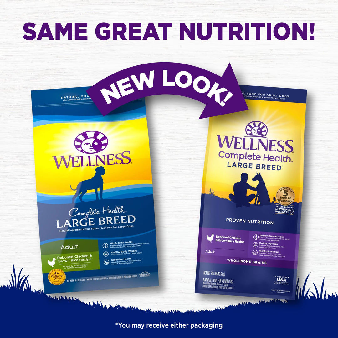 Complete Health Dry Dog Food, Large Breed, Wholesome Grains, Natural, Chicken & Brown Rice Recipe, (30-Pound Bag)