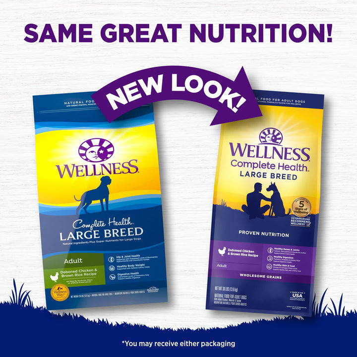 Complete Health Dry Dog Food, Large Breed, Wholesome Grains, Natural, Chicken & Brown Rice Recipe, (30-Pound Bag)