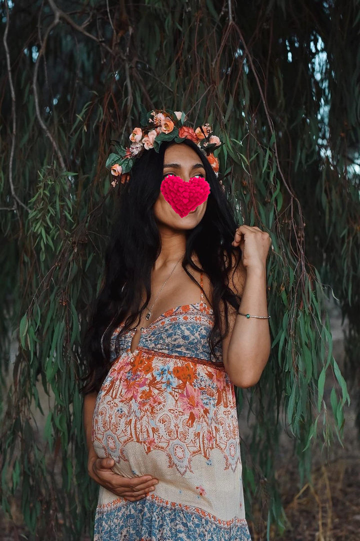 Rose Flower Crown Boho Flower Headband Hair Wreath Floral Headpiece Halo with Ribbon Wedding Party Festival Photos Orange