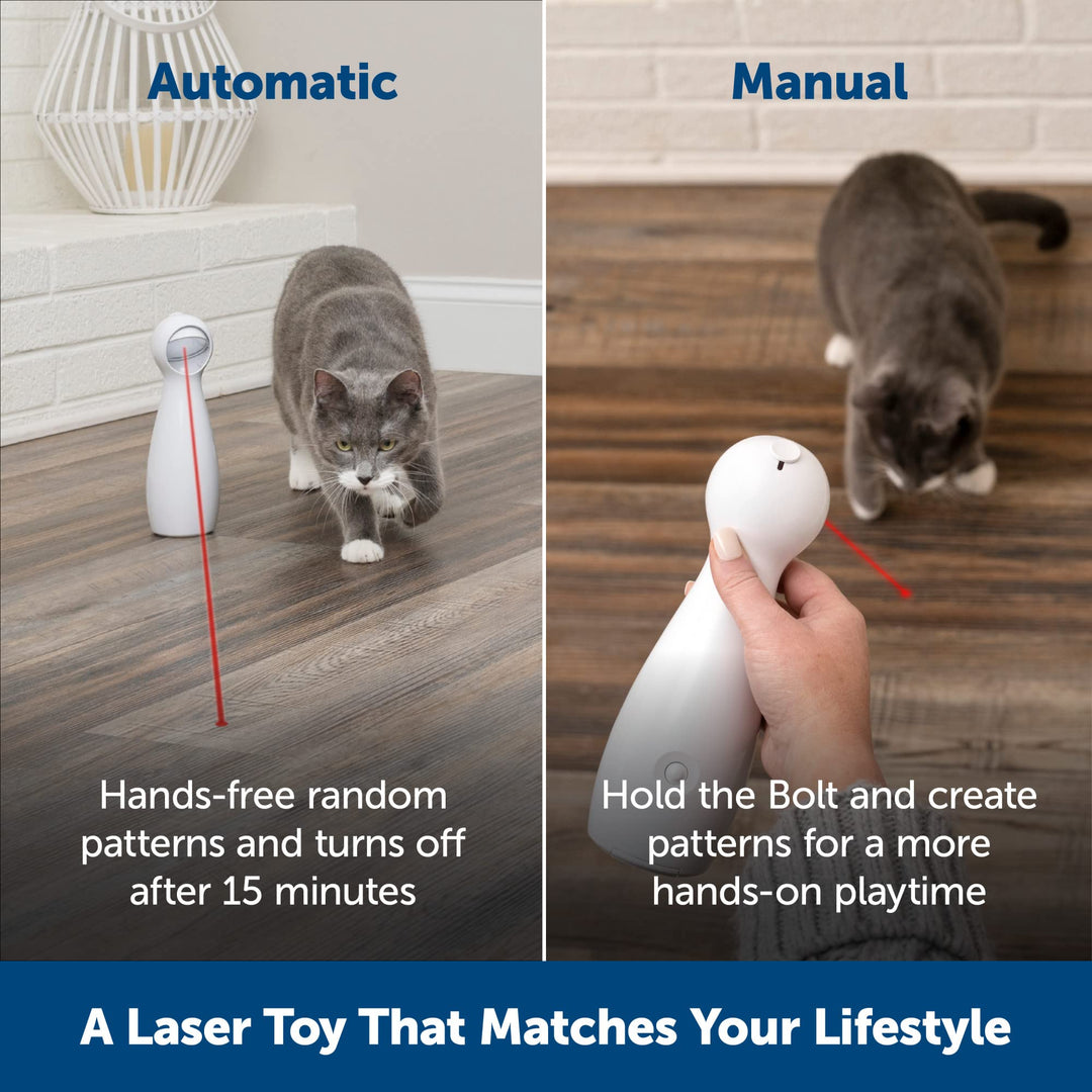 Bolt Automatic, Interactive Laser Cat Toy - Adjustable Laser with Random Patterns