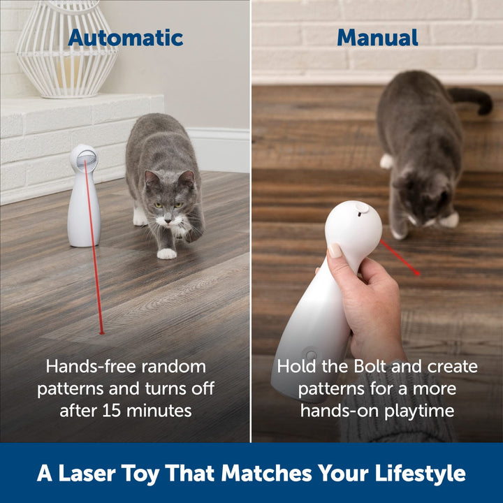 Bolt Automatic, Interactive Laser Cat Toy - Adjustable Laser with Random Patterns